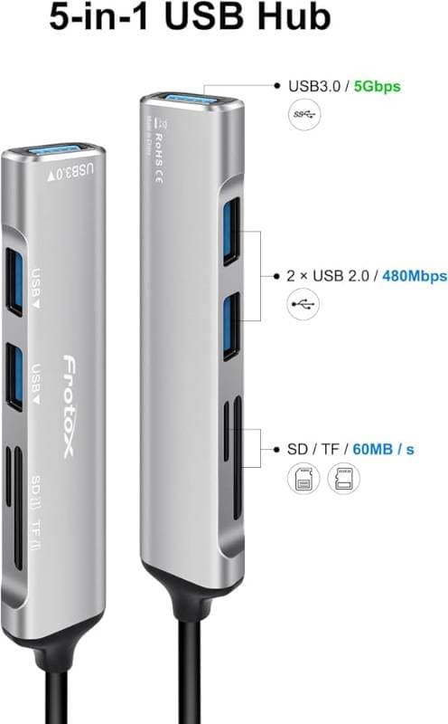 Xo HUB 5IN1 TYPE-C TO (SD/TF+USB 3.0+ 2xUSB 2.0)