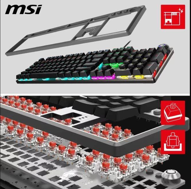 Msi Clavier Gaming GK310  SWITCH  TVD RGB Rouge